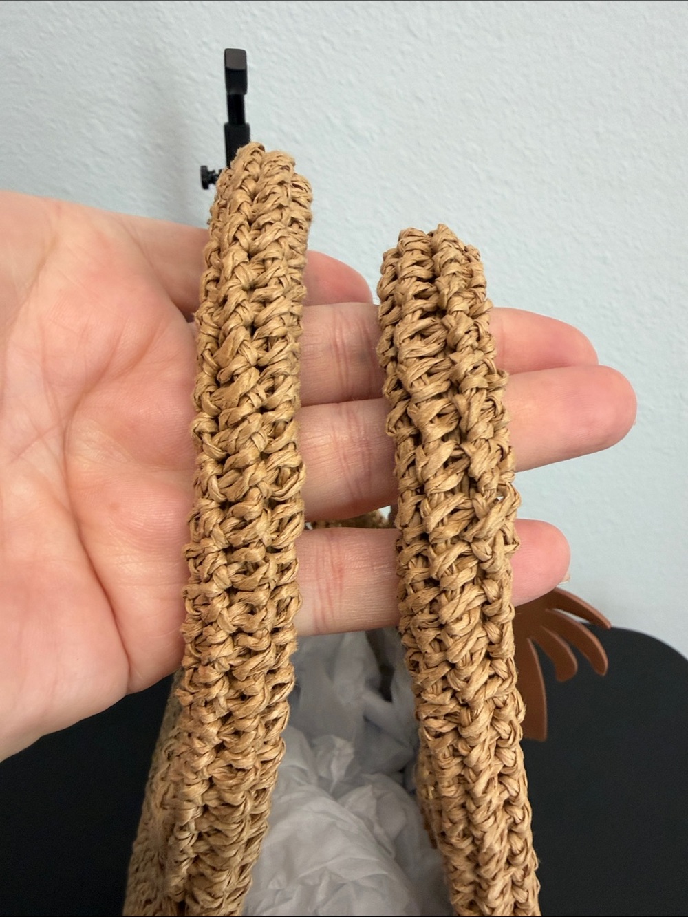 Haute Hippie | Woven Straw Mini Tote Palm Charm - Picture 8 of 12